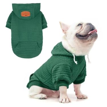 Imagem de BEAUTYZOO Moletom com capuz para cães pequenos, médios e grandes, roupas quentes de inverno para cachorrinho tamanho P M cachorros menina menino, suéter para cachorro moletom com capuz com bolso Bulldog Pitbull gato casaco