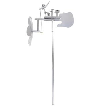 Imagem de Zerodis Spinner de Spinners Estéticos Metal Windmil Wind Winded Rotative Sculpture Ornament for Patio Lawn Garden Terrace Decor Wind Drummer Shape (Prata)