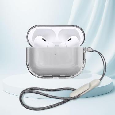 Imagem de Conjunto de 2 capas de TPU para ADS Pro3 – Capa antiamarelamento à prova de choque com cordão, proteção total para fones de ouvido, preta