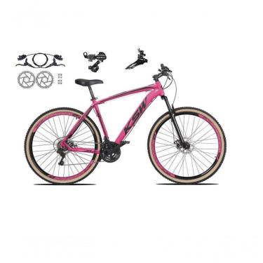 Imagem de Bicicleta Aro 29 Ksw Xlt 24v K7 Câmbios Shimano Freio Hidráulico Garfo Trava Pneu Faixa - Rosa Tam.15
