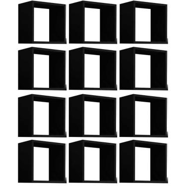 Imagem de Kit 12 Nichos Organizador 30x30cm Preto
