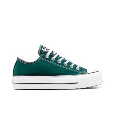 Imagem de Converse Tênis feminino Chuck Taylor All Star Lift Ox, Darkly Jaded/Branco/Preto, 5.5 Women/3.5 Men