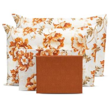 Imagem de Lençol Queen 4 Pçs Estampado Percal 180 Fios Bainha 40cm Altura Coleçã