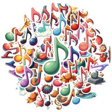 Imagem de 50 peças de instrumentos musicais padrões de decoração adesivos de papelaria adesivos de brinquedo criativo graffiti decalques para notebook, bagagem, celular, copo, guitarra, laptop, capacete, skate