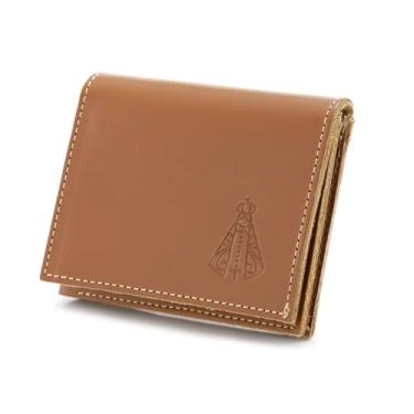 Imagem de Porta cartão nossa senhora aparecida 100% em couro masculino (Caramelo)