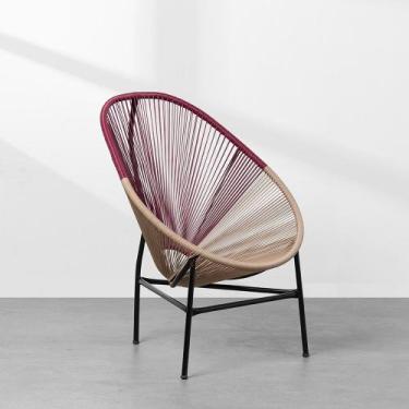 Imagem de Poltrona Acapulco com Estrutura Preta - Fendi e Marsala - Abra Casa