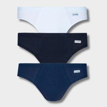 Imagem de Cueca Slip Lupo Kit c/3 unidades 0515, G, Preto, Marinho, Branco