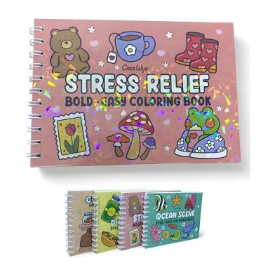 Imagem de Livro de Colorir Infantil e Adulto Anti-Estresse Com Capa Dura Holográfica e Encadernação Espiral Para Crianças e Adultos, Menina e Menino, Caderno Arteterapia (Rosa)