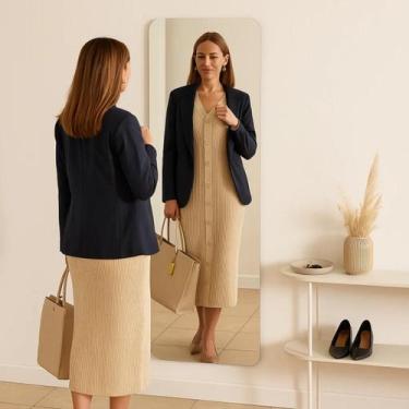 Imagem de Espelho Corpo Inteiro Lopazzi Grande Retangular 150x40cm Quarto Sala H