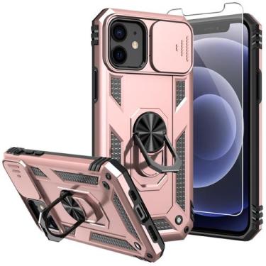 Imagem de Capa SKTGSLAMY para iPhone 12 em ouro rosa, grau militar, 5 m, queda