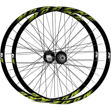Imagem de Conjunto De Rodas Para Mountain Bike 26 27,5 29 Ih Conjunto De Rodas Para Mountain Bike Com Liberação Rápida Freio A Disco Aro 32h Rodas Dianteiras Traseiras Para Cassete De Vel, Green, 26inch
