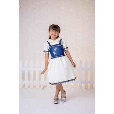 Imagem de Vestido Blogueirinha Jhenni Off com Colete Jeans Moderno, Beige, 6