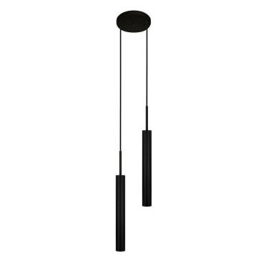 Imagem de Luminária De Teto Pendente Tubo Duplo Sala Ilha Mesa Preto