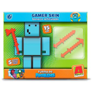 Imagem de Boneco Gamer Turma do Problems 15cm com Acessórios Algazarra
