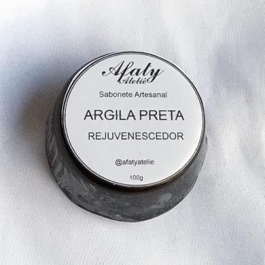 Imagem de 1 Sabonete de Argila Preta para Peles Mistas e Oleosas, Rejuvenescedor, 100g - Afaty Ateliê