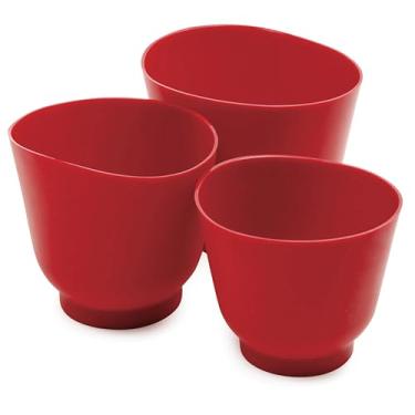 Imagem de Norpro Conjunto de tigelas de silicone vermelho 3 peças 1019R