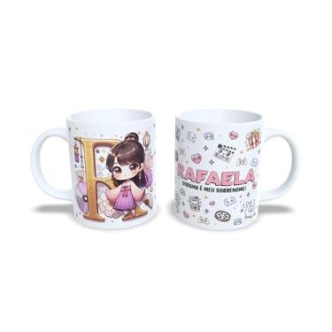 Imagem de Caneca de Cerâmica Personalizada Amanda, Tema Dorama, Branca com Ilustração Kawaii, 325ml (r)