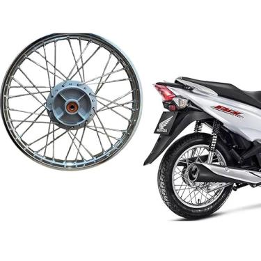 Imagem de Aro Roda Traseira cromada Completa para Biz 100 110i 110 125 Ks Es Até 2023