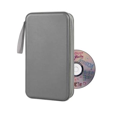 Imagem de MUQIDA Suporte de CD de carro, capacidade para 80 CD/DVD, organizador de armazenamento protetor de plástico rígido, estojo de disco de DVD, pasta de carteira portátil para carro, casa, escritório