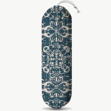 Imagem de Suporte de saco de plástico azul sálvia, organizador de sacolas de compras de parede, sacos de lixo laváveis para carro, organização de despensa, presentes de inauguração de casa de cozinha para