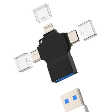 Imagem de Adaptador USB C Lightning Micro USB macho para OTG 3.0 fêmea 3 em 1 para Apple para iPhone 16 15 14 13 12 Pro MAX cabo leitor de cartão para iPad tipo C conector Android compatível com Samsung S25 S24