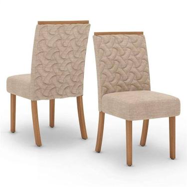 Imagem de Cadeira Para Mesa De Jantar Esther Kit 02 Peças Nature Creme - Henn
