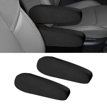 Imagem de Lyxheth 2 peças de capas de apoio de braço do assento dianteiro do carro, protetor de descanso de braço, tampa de apoio de braço de substituição direta do console central, acessórios de carro