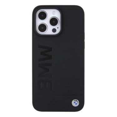 Imagem de BMW Capa Capinha original Couro PU Preto p/iPhone 16/ 16Pro/16 Pro Max, Logo em Baixo Relevo, Design Minimalista e Sofisticado, Textura Macia e Durável, Antichoque (IPHONE 16)