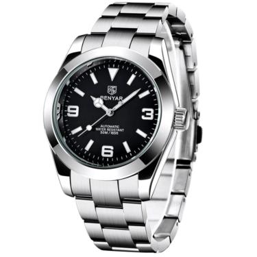 Imagem de Relógio de Pulso Mecânico em Aço Inoxidavel Design Esportivo Impermeável