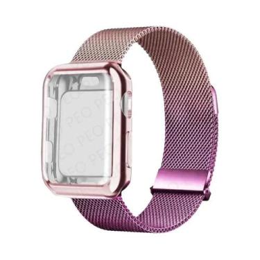 Imagem de Pulseira De Metal Com Fecho Magnético Para Apple Watch, 45mm 44mm 38mm