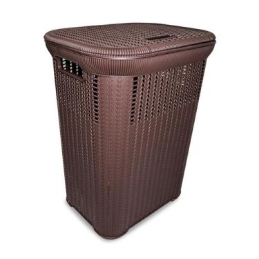 Imagem de Cesto P/ Roupa Suja RATTAN 50 Litros Lavandeira Organizador - INJEPLAS