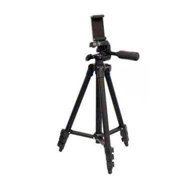 Imagem de Tripé Profissional Para Câmera E Celular + Bolsa + Controle e Tripé Para Celular(Tripé Tomate 110cm Preto)
