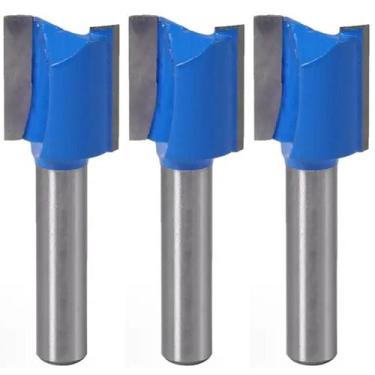 Imagem de Kit 3 Fresas Retas Paralela 18Mm Haste 8Mm Metal Duro Tupia - Dremax