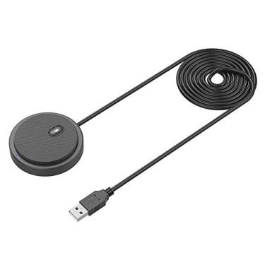 Imagem de Microfone Condensador Omnidirecional USB UM02 para Reunião Conferência Empresarial Computador Desktop Notebook PC Chat de Voz Jogos Vídeo Transmissão ao Vivo com Plug and Play Captação Som 360 Graus E