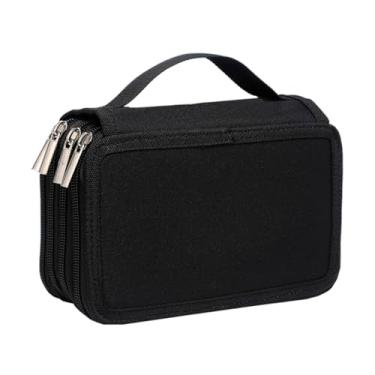 Imagem de Estojo Box Grande BakPak Unissex 4 Zípers Quadrado Divisória (Preto)