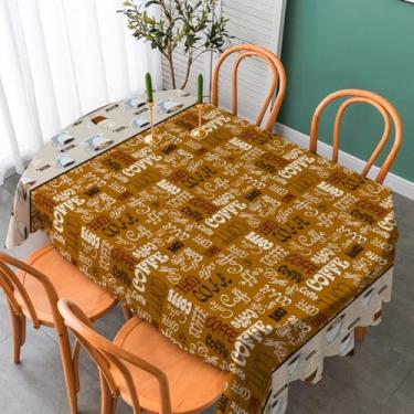 Imagem de Toalha De Mesa Oxford 6 Lugares Retangular Estampada 2.10x1.40m Café