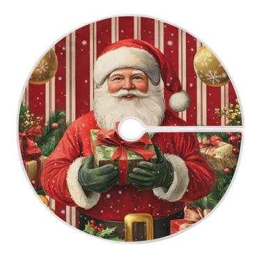 Imagem de SEHANY Saia para árvore de Natal, 91 cm, Papai Noel, vermelha, decoração de árvore de Natal, tapetes para decoração de festa de Natal em casa