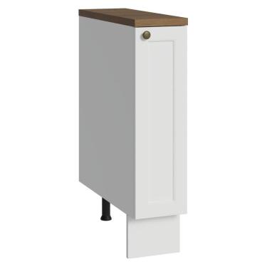 Imagem de Balcão Porta-Temperos 20 cm 1 Porta Branco/Tampo Rustic Vik Madesa