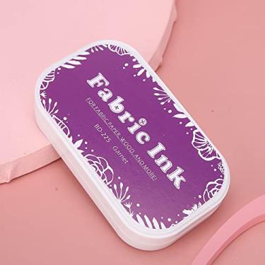 Imagem de Almofada de tinta de esponja vintage, bloco de carimbo de 10 cores para tecido de papel de madeira, almofada de tinta multicolorida de 9 x 6 cm para projetos de estampagem de arte DIY (BD-225 roxo