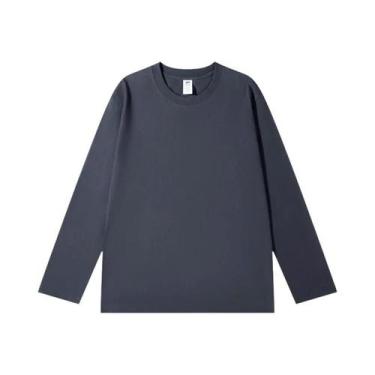 Imagem de Camiseta Feminina Azul Oversized De Manga Longa 230 GSM Casual Básica 