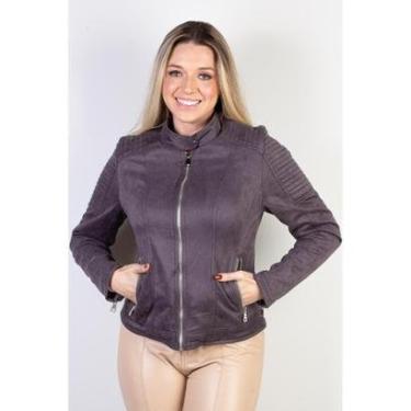 Imagem de Jaqueta feminina suede gola com botão 84252-Feminino