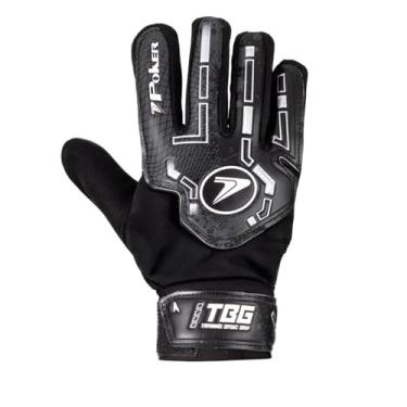 Imagem de Luva Goleiro Poker Training Basic Preta Palma Látex Grip Forte Ajuste Seguro Confortável Resistência Futebol Campo Durável Amortecimento Performance (Preto, 8)