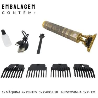 Imagem de Máquina Profissional Dragão Acabamento Sem Fio Cabelo Barba Pezinho Pe