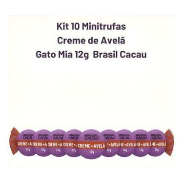 Imagem de Kit 10 Minitrufas Creme De Avelã Gato Mia 12G Brasil Cacau
