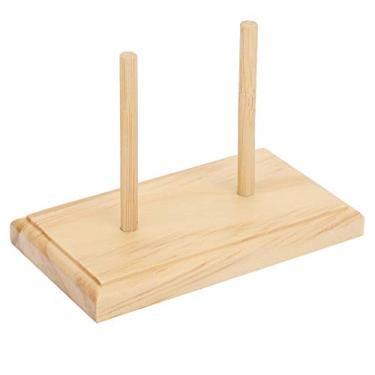 Imagem de Suporte de linha de bordado Suporte de carretel Organizador de rack de bobina Conveniente Durável Prático Portátil Fácil de usar para costura e bordado Artesanal Madeira 9 x 5 x 1