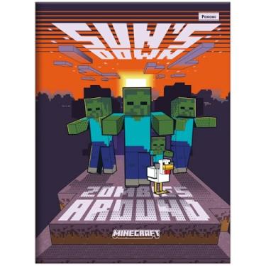 Imagem de Caderno Brochura 140x202mm 80 Folhas Capa Dura Minecraft Capa D Foroni