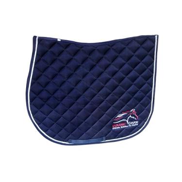 Imagem de Equine Care Almofada de sela inglesa multiuso – Acolchoada, absorvente de choque, respirável, absorvente de umidade antiderrapante com alívio de murcha contornada para cavalos (azul, completo – corte