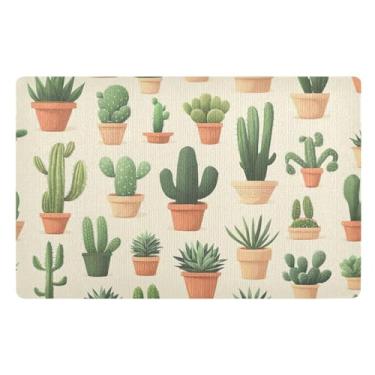 Imagem de STAYTOP Tapete de porta de cacto para entrada externa 81 x 50 cm, tapete de boas-vindas ao ar livre/interno, tapetes de banho fofos, capacho frontal antiderrapante para entrada, pátio, áreas de alto