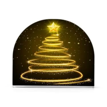 Imagem de Qilmy Suporte de guardanapo acrílico dourado brilhante para árvore de Natal, porta-guardanapos para mesas cozinha restaurante decoração de casa, suporte decorativo moderno para guardanapos de coquetel