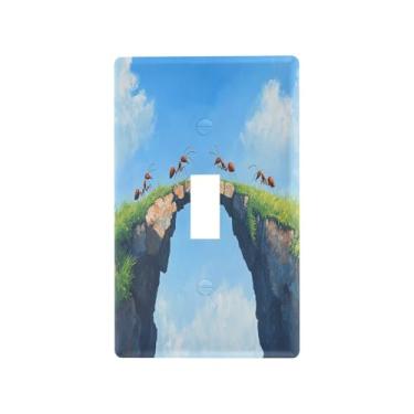 Imagem de Wassud Placa de cobertura para interruptor de luz, formigas, capas de tomada decorativas, placa de parede para tomadas elétricas, interruptor único, 11 x 6 cm